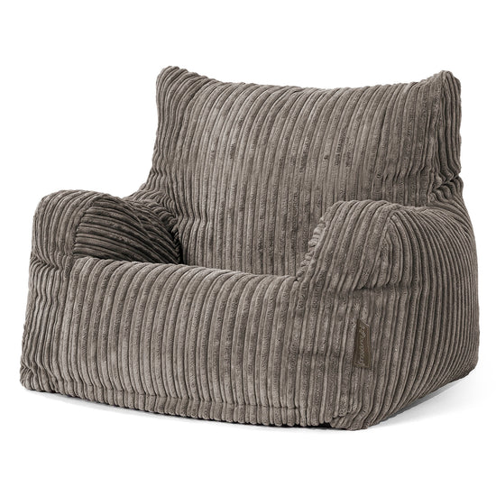 Pouf Fauteuil Design - Côtelé Anthracite 01