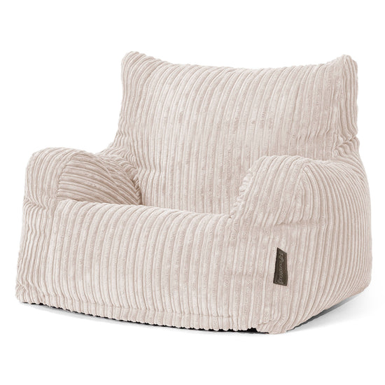 Pouf Fauteuil Design - Côtelé Ivoire 01