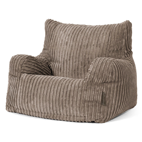 Joséphine Pouf Fauteuil Design - Côtelé Grège 01