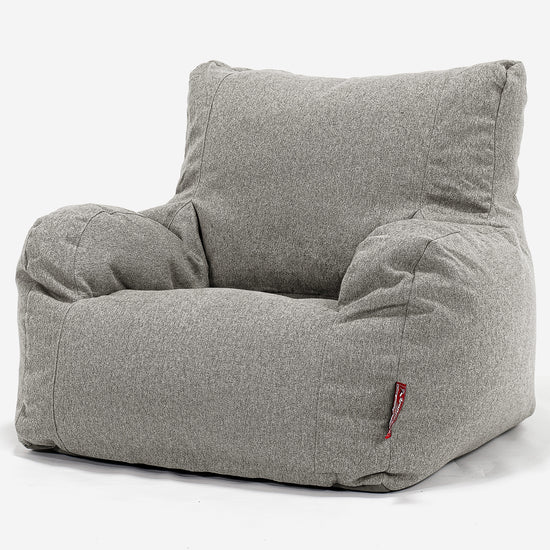 Pouf Fauteuil Design - Interalli Laine Argent 01