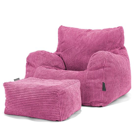 Pouf Fauteuil Design - Pompon Rose 02