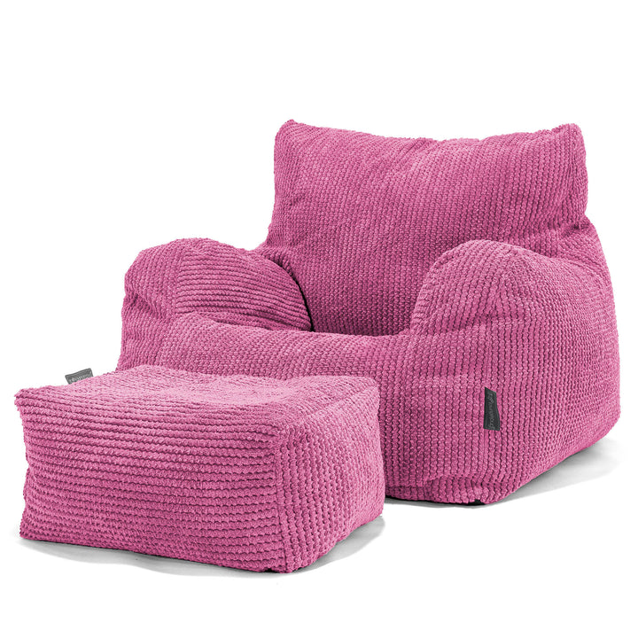 Pouf Fauteuil Design - Pompon Rose 02