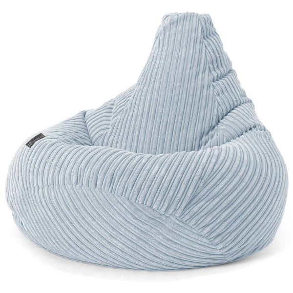 Pouf Poire Gamer - Côtelé Bébé Bleu 01