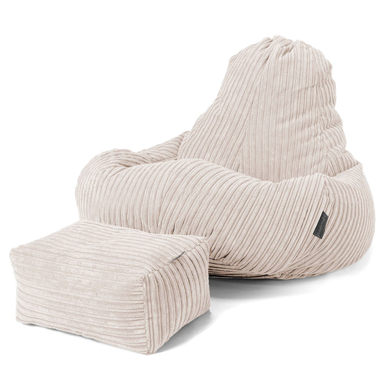 Pouf Gamer Ultra Lux - Côtelé Ivoire 02