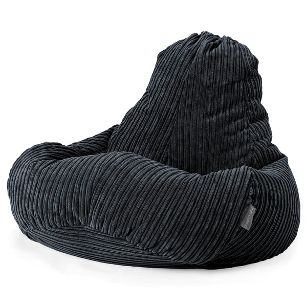 Pouf Gamer Ultra Lux - Côtelé Noir 01
