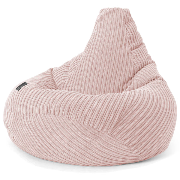 Pouf Poire Gamer - Côtelé Rose 01