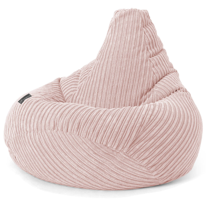 Pouf Poire Gamer - Côtelé Rose 02