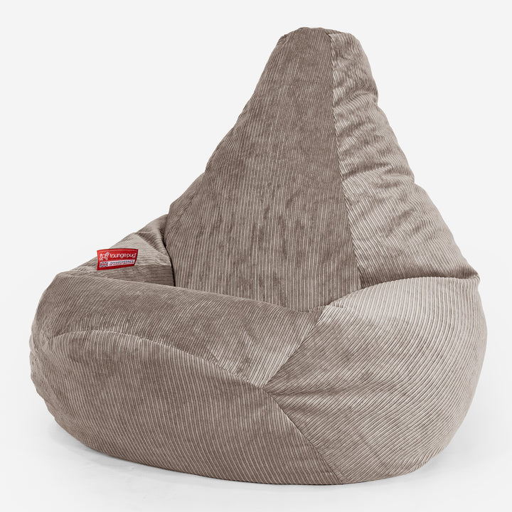 Pouf Fauteuil Gamer - Côtelé à Fines Rayures Vison 02