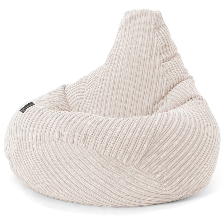 Pouf Poire Gamer - Côtelé Ivoire 02