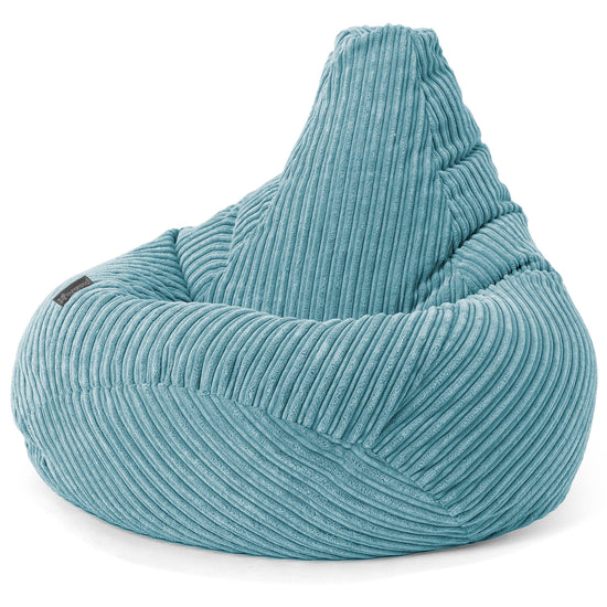 Pouf Poire Gamer - Côtelé Mer Égéé 02