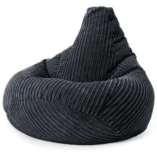 Pouf Poire Gamer - Côtelé Noir 02