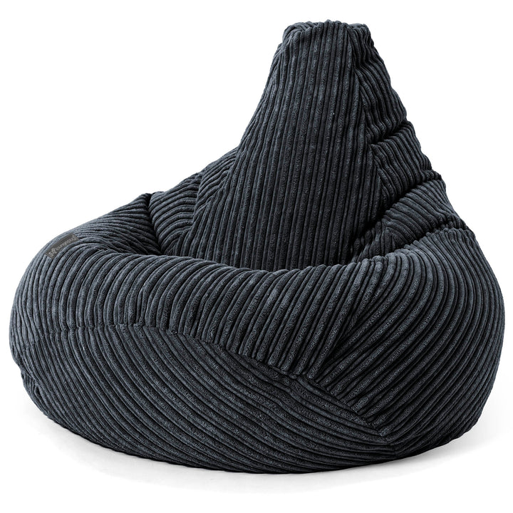 Pouf Poire Gamer - Côtelé Noir 02