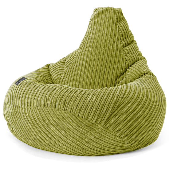 Pouf Poire Gamer - Côtelé Vert Acide 02