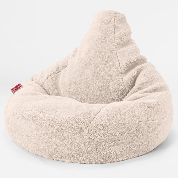Pouf Poire Gamer - Fausse Fourrure Nounours Crème 04