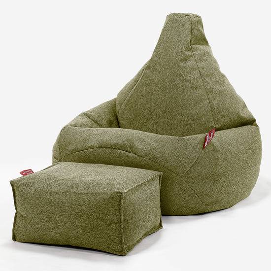 Pouf Poire Gamer - Interalli Laine Vert Acide 01