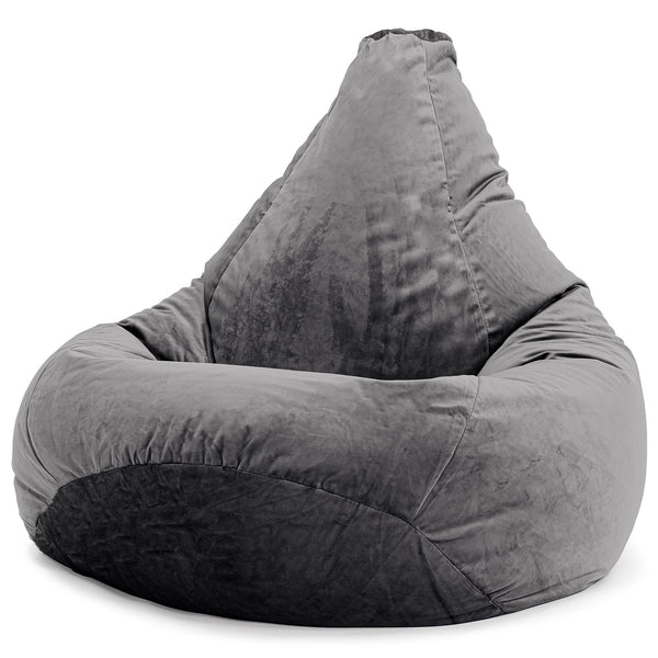 Pouf Poire Gamer - Velours Anthracite 01