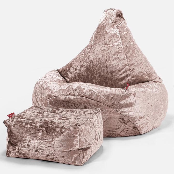 Pouf Poire Gamer - Vintage Velours Truffe 01