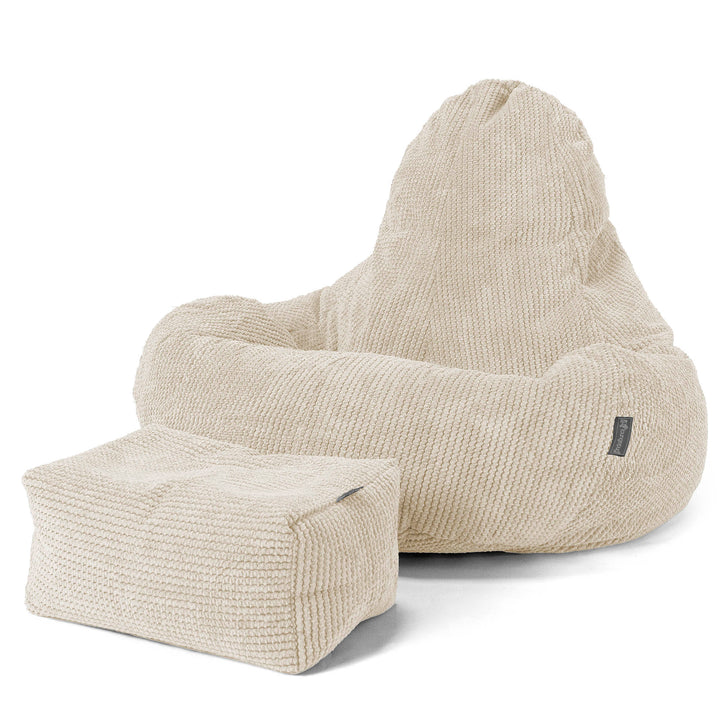 Pouf Gamer Ultra Lux - Pompon Crème 02