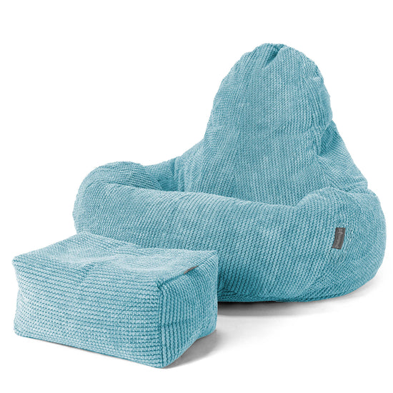 Pouf Gamer Ultra Lux - Pompon Mer Égée 02