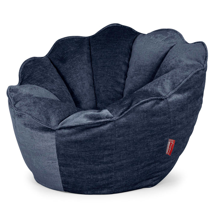 Pouf Fauteuil Natalia Sacco - Chenille Bleu Marine 02