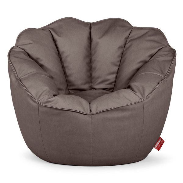 Pouf Fauteuil Natalia Sacco - Cuir Végan Chocolat 01