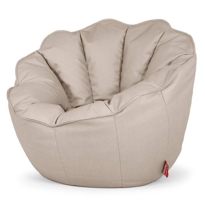 Pouf Fauteuil Natalia Sacco - Cuir Végan Ivoire 02