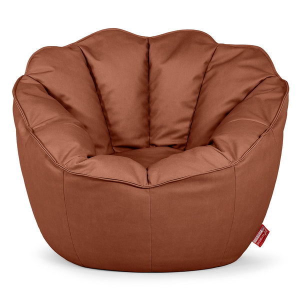 Pouf Fauteuil Natalia Sacco - Cuir Végan Marron 01