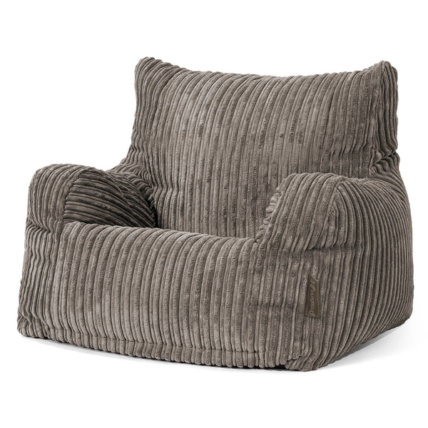 Pouf Fauteuil pour Ados 6-14 ans - Côtelé Anthracite 01