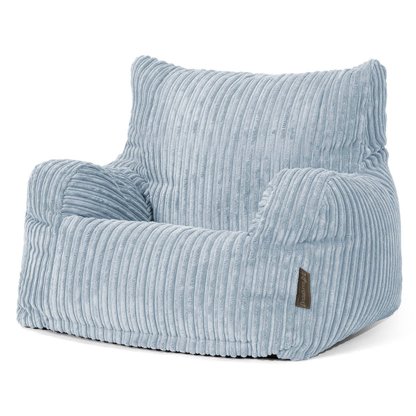 Pouf Fauteuil pour Ados 6-14 ans - Côtelé Bébé Bleu 01