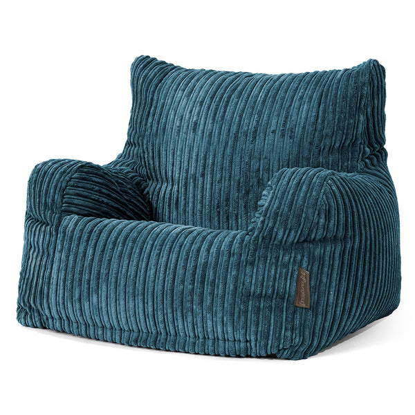 Pouf Fauteuil pour Ados 6-14 ans - Côtelé Bleu Marine 01