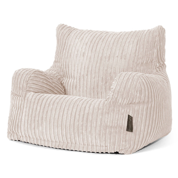 Pouf Fauteuil pour Ados 6-14 ans - Côtelé Ivoire 01
