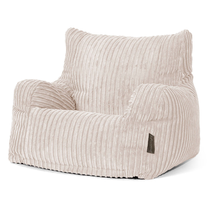 Pouf Fauteuil pour Ados 6-14 ans - Côtelé Ivoire 02