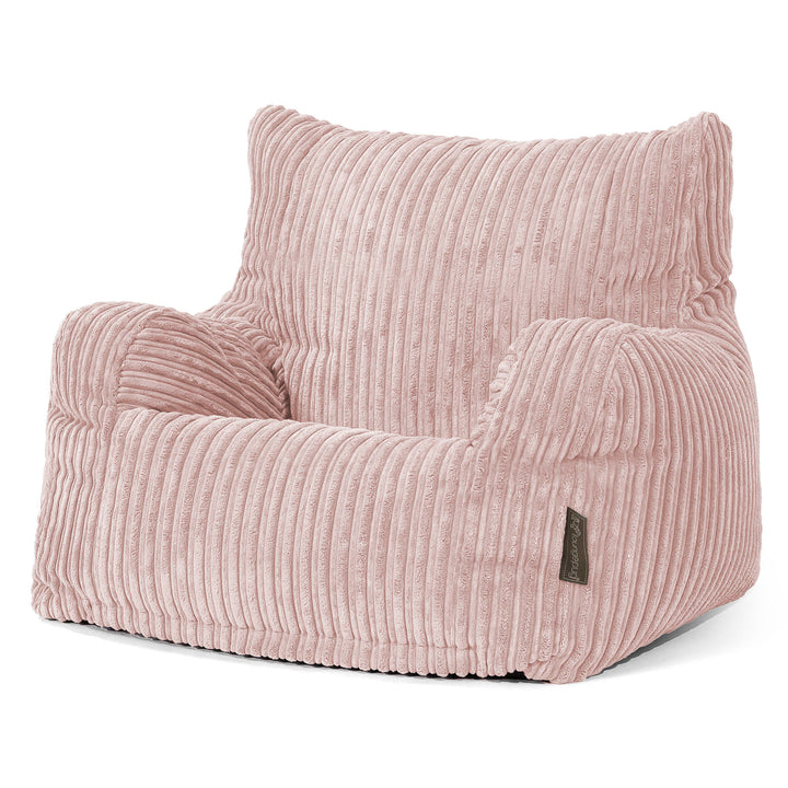 Pouf Fauteuil pour Ados 6-14 ans - Côtelé Rose 02