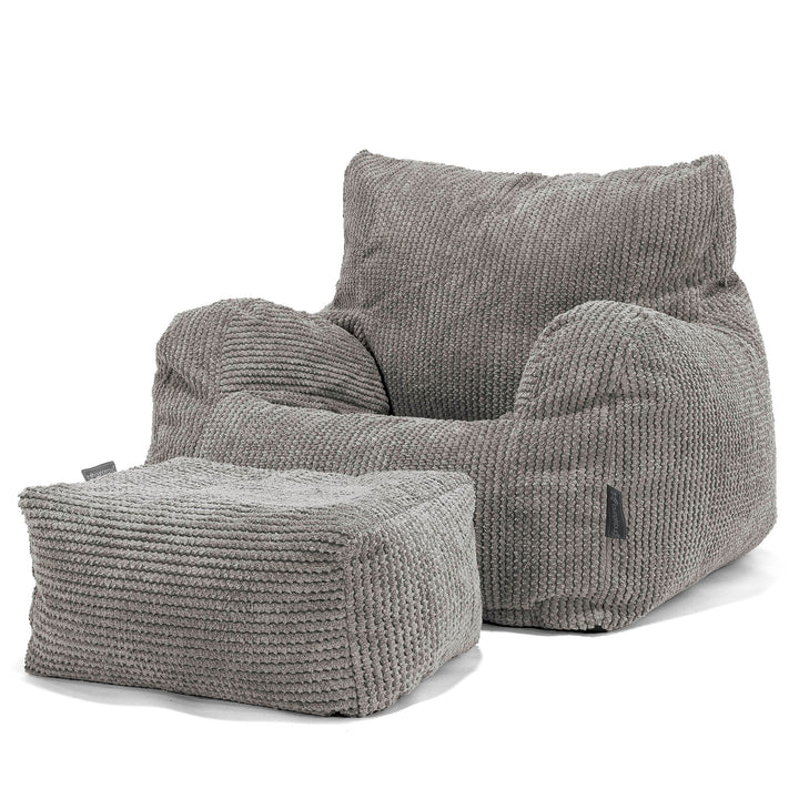 Pouf Fauteuil pour Ados 6-14 ans - Pompon Anthracite 03