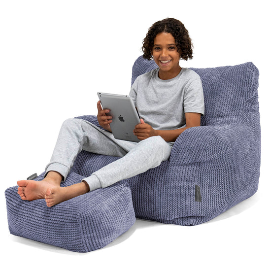 Pouf Fauteuil pour Ados 6-14 ans - Pompon Violet 01
