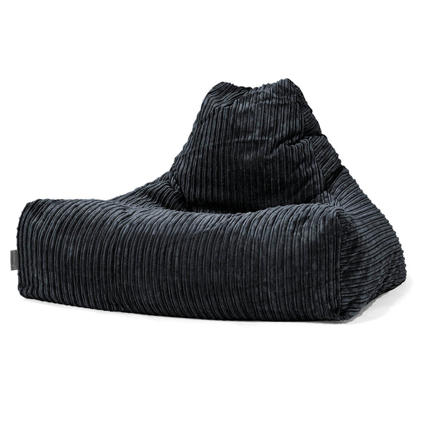 Pouf Fauteuil Relax - Côtelé Noir 01