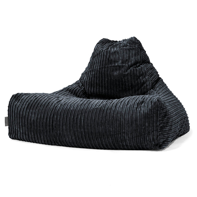 Pouf Fauteuil Relax - Côtelé Noir 01