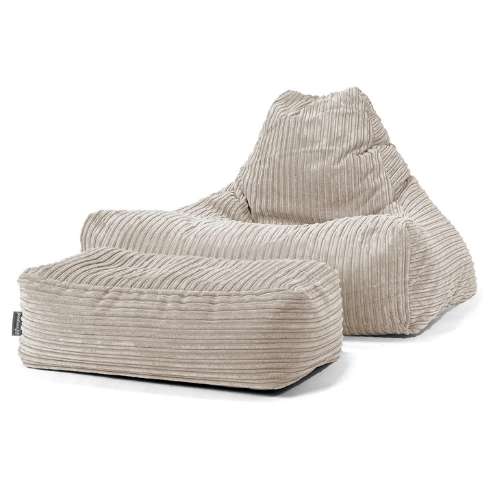 Pouf Fauteuil Relax - Côtelé Vison 02