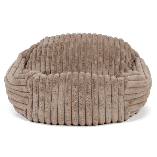 Pouf Fauteuil Sabine - Velours Côtelé Ultra Pelucheux Vison 01