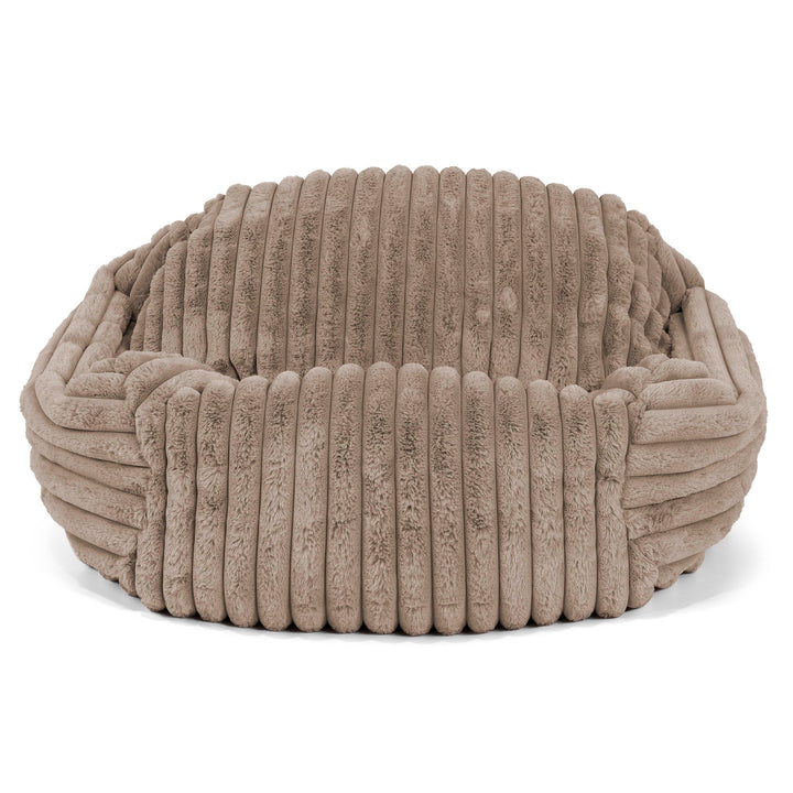 Pouf Fauteuil Sabine - Velours Côtelé Ultra Pelucheux Vison 01