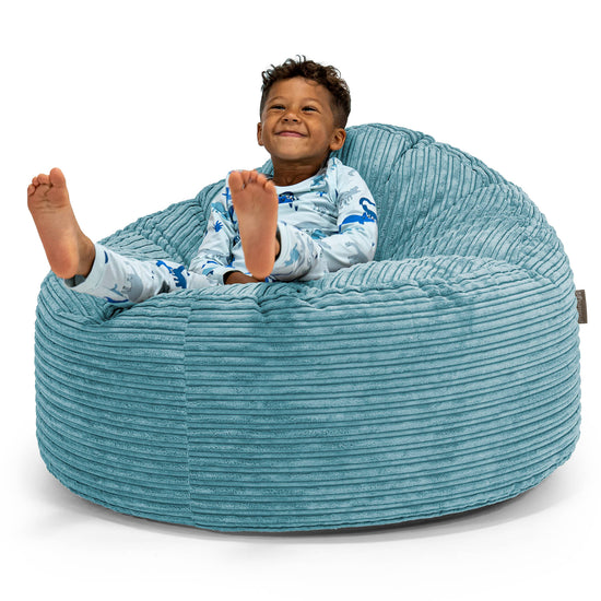 Pouf Géant Câlinou pour Enfants 3-8 ans - Côtelé Mer Égée 01