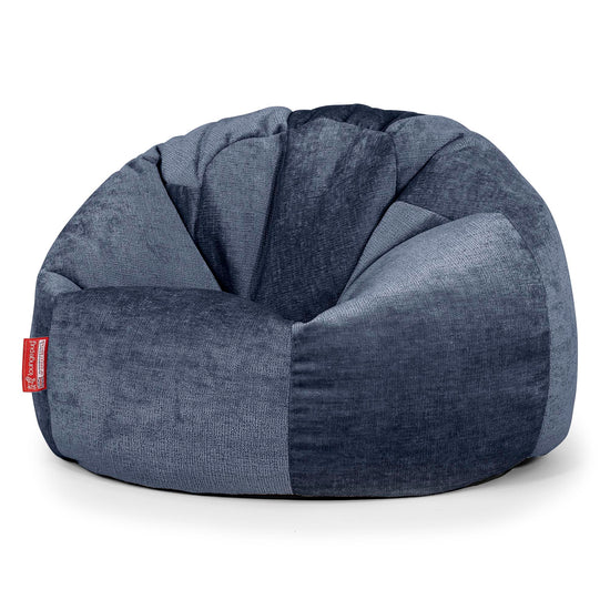 Pouf Poire Classique - Chenille Bleu Marine 01
