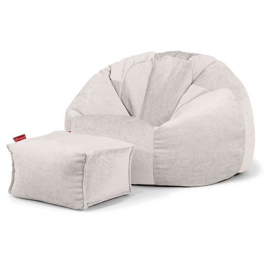 Pouf Poire Classique - Chenille Crème 02