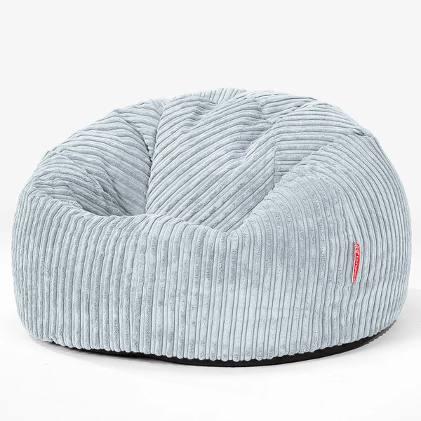 CloudSac 200 Pouf Géant Enfant à Mémoire de Forme 2-12 ans - Côtelé Bébé Bleu 01