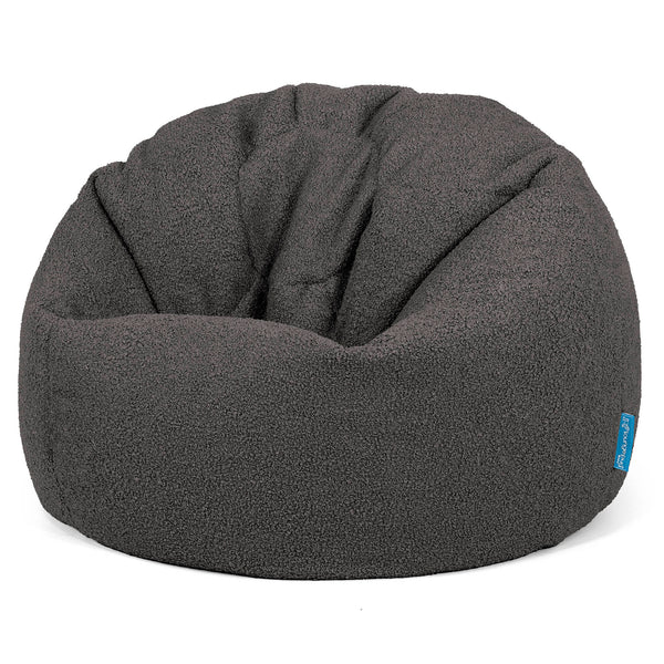 Pouf Poire Classique Enfant 1-5 ans - Bouclé Anthracite 01