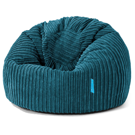 Pouf Poire Classique Enfant 1-5 ans - Côtelé Bleu Canard 01