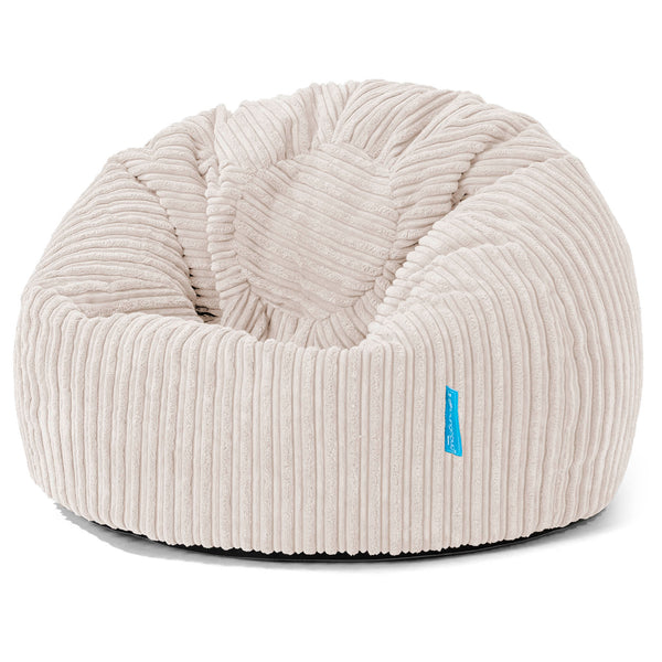Pouf Poire Classique Enfant 1-5 ans - Côtelé Ivoire 01