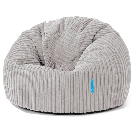 Pouf Poire Classique Enfant 1-5 ans - Côtelé Gris Argent 01