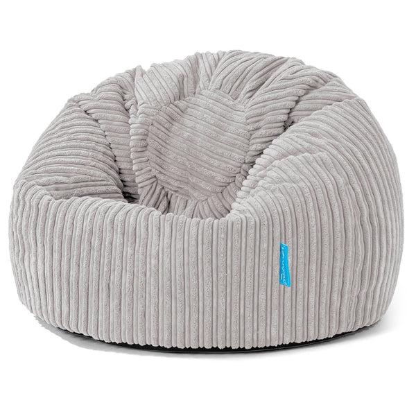 Pouf Poire Classique Enfant 1-5 ans - Côtelé Gris Argent 01