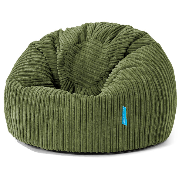 Pouf Poire Classique Enfant 1-5 ans - Côtelé Vert Forêt 01